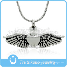 China Funeral Supplier Urn Cremation Jewelry Always in my Heart Angle Wing Jewelry Keepsake Cremation Urn Pendant Necklace